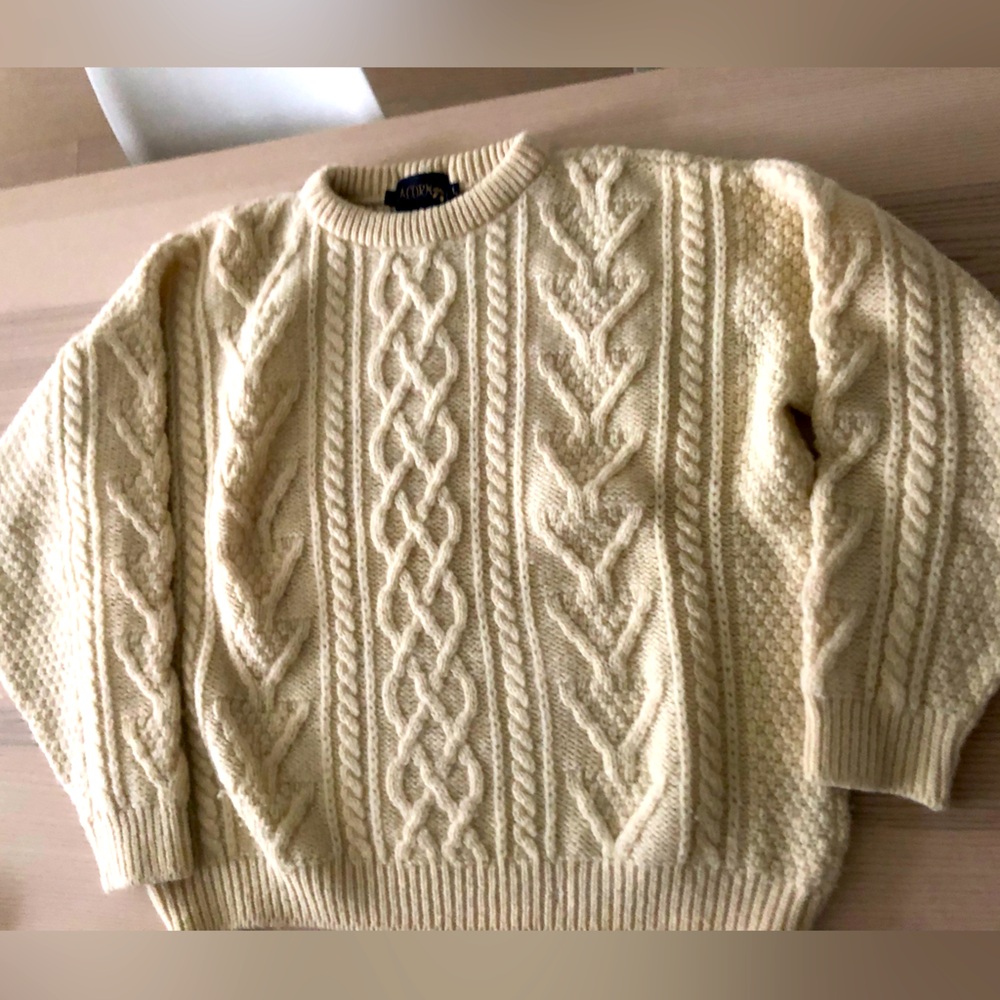Vintage cream British wool fisherman sweater